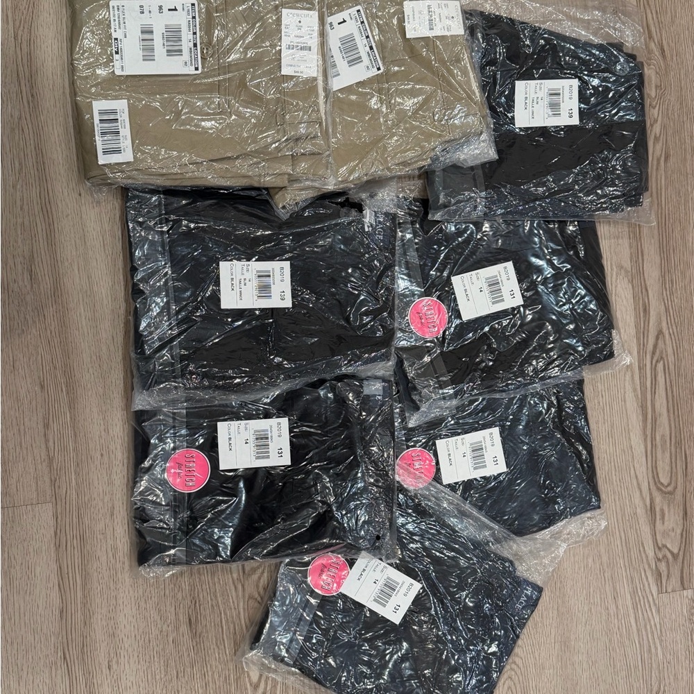 Brand New Assortment of Black & Tan pants Uniform Everyday!